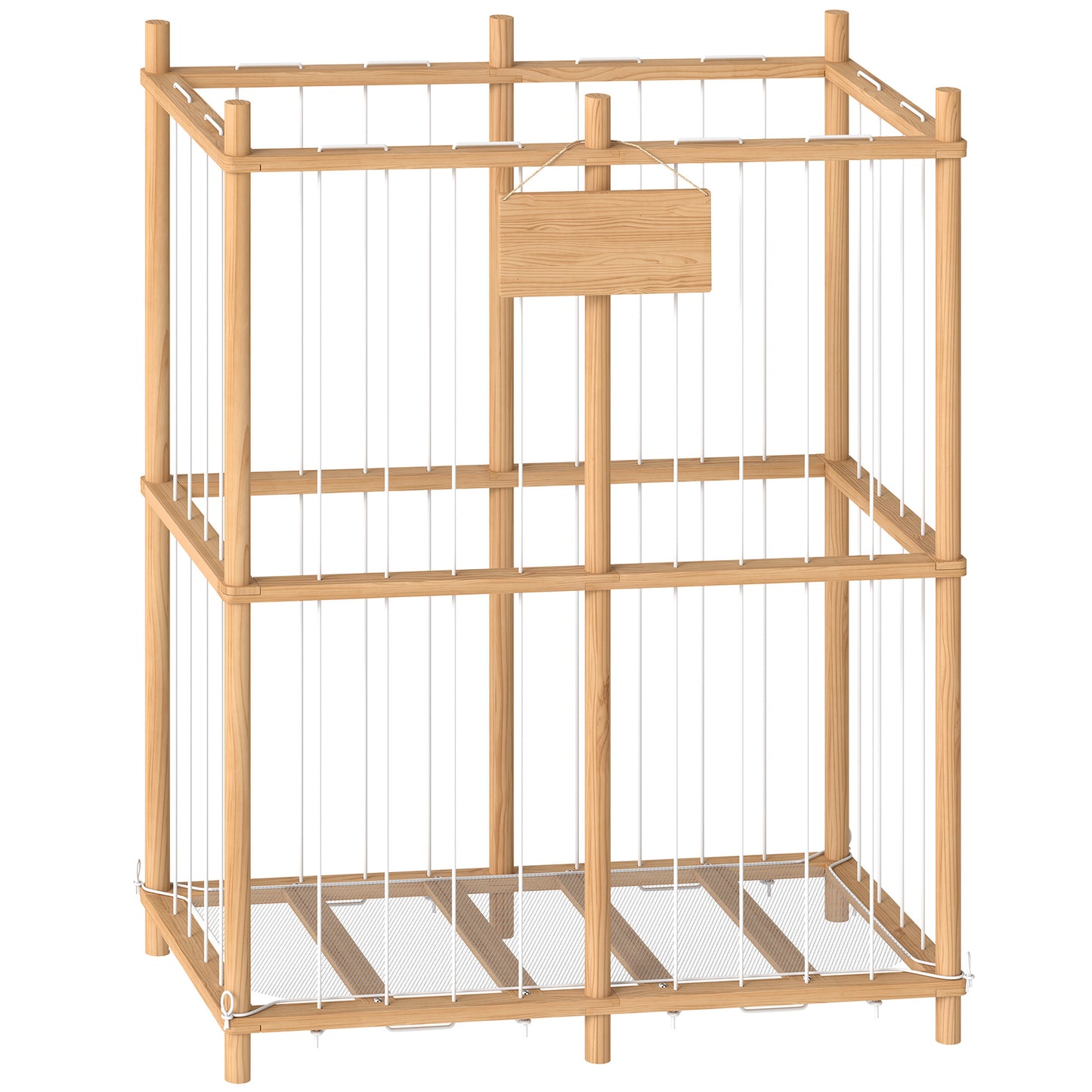 AIYAPLAY Stuffed Animal Storage Organiser, Wooden Storage Zoo with Rounded Corners for Nursery, Kids Room, Playroom, Natural
