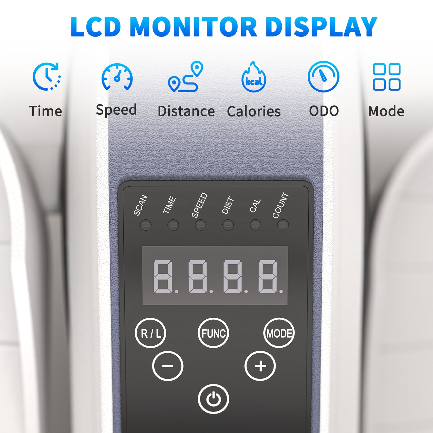 SPORTNOW Under Desk Elliptical, Mini Trainer with LCD Monitor & Remote, 10 Speeds, Quiet & Portable for Seniors, White