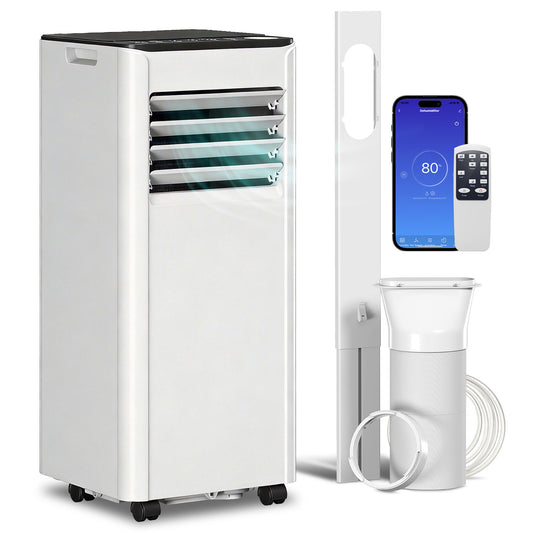 HOMCOM Portable Air Conditioner 9000 BTU, 4-in-1 AC Unit with Cool, Dehumidifier, Fan, Sleep Mode, WiFi Voice Remote Control