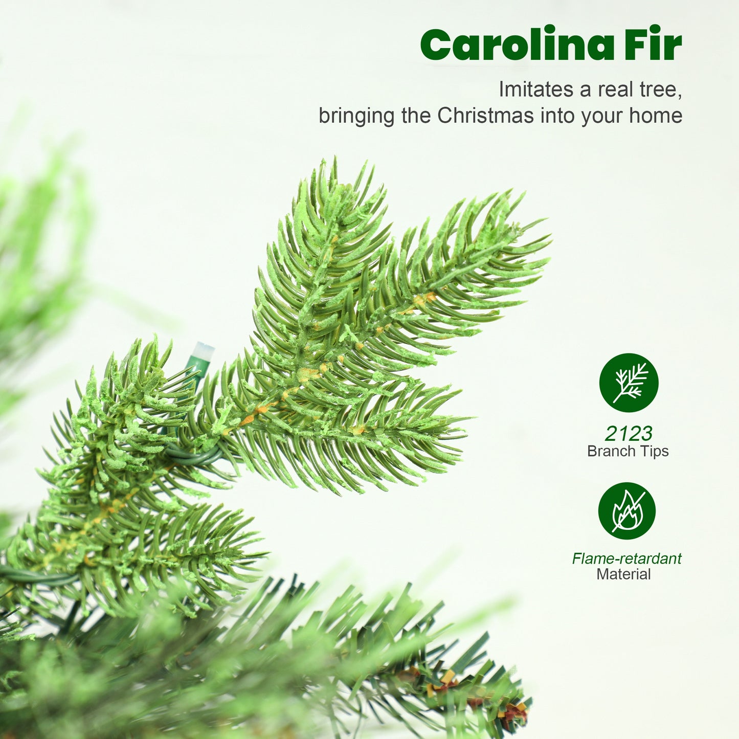 HOMCOM 7.5ft Carolina Pine Christmas Tree with Colourful DIY Synchronized LED Lights and Remote