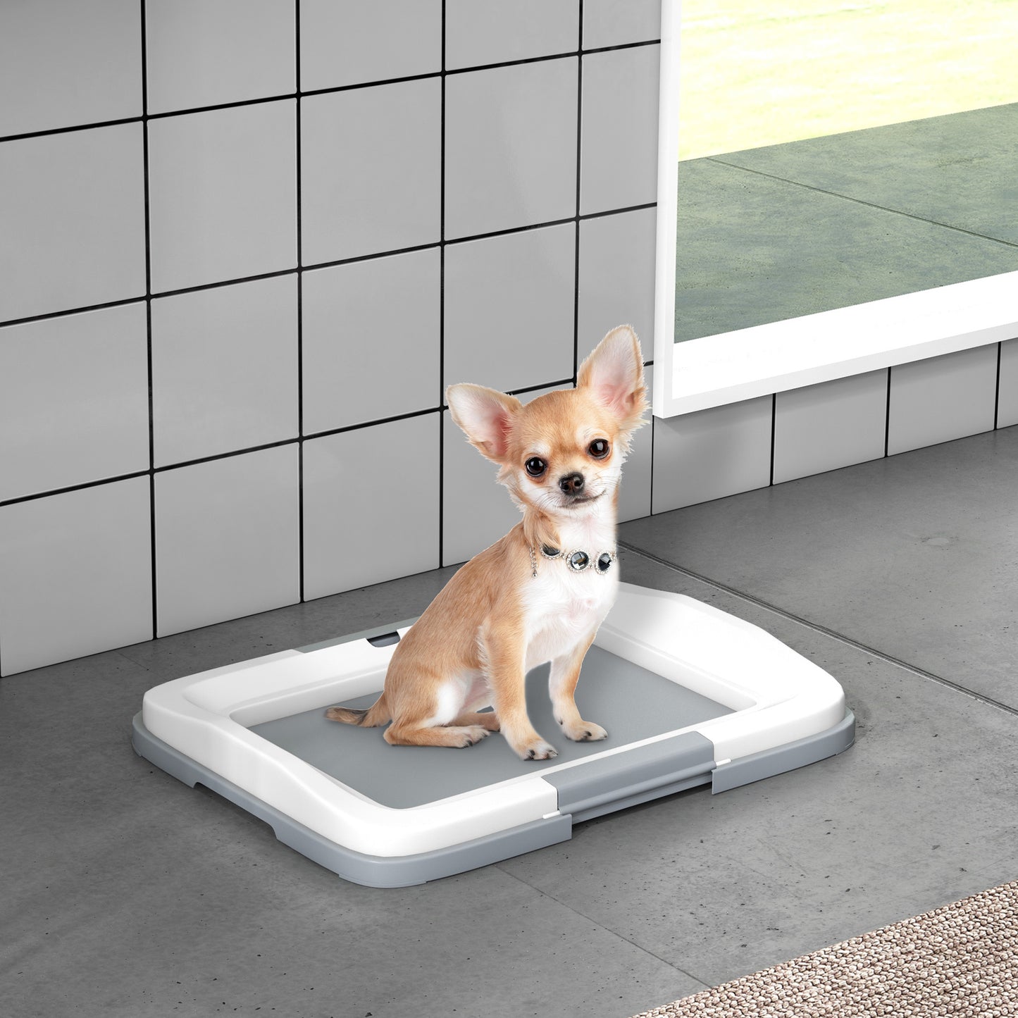 PawHut Dog Toilet Tray for Training Dogs, 47 x 34 x 6cm