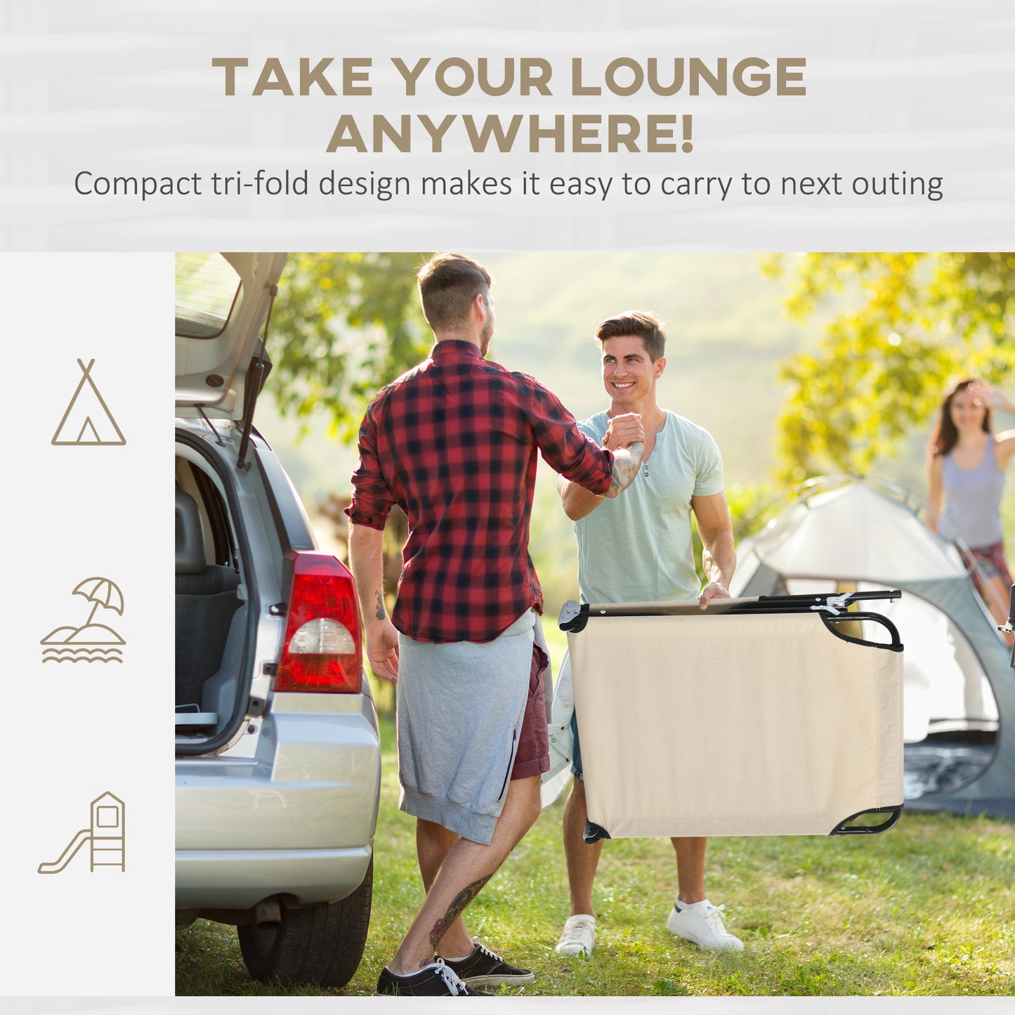 Outsunny Adjustable 2-Piece Sun Lounger Set with Pillow - Brown