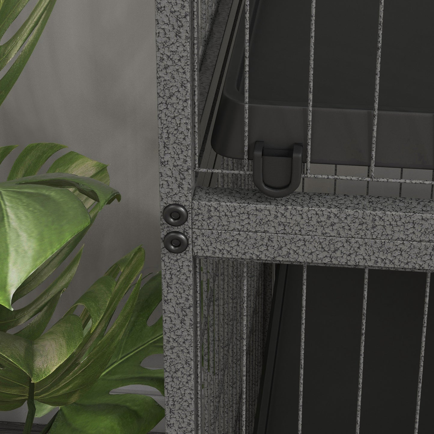 PawHut Small Animal Cage for Chinchilla Ferret Kitten on Wheels with Hammock Removable Tray Silver Grey