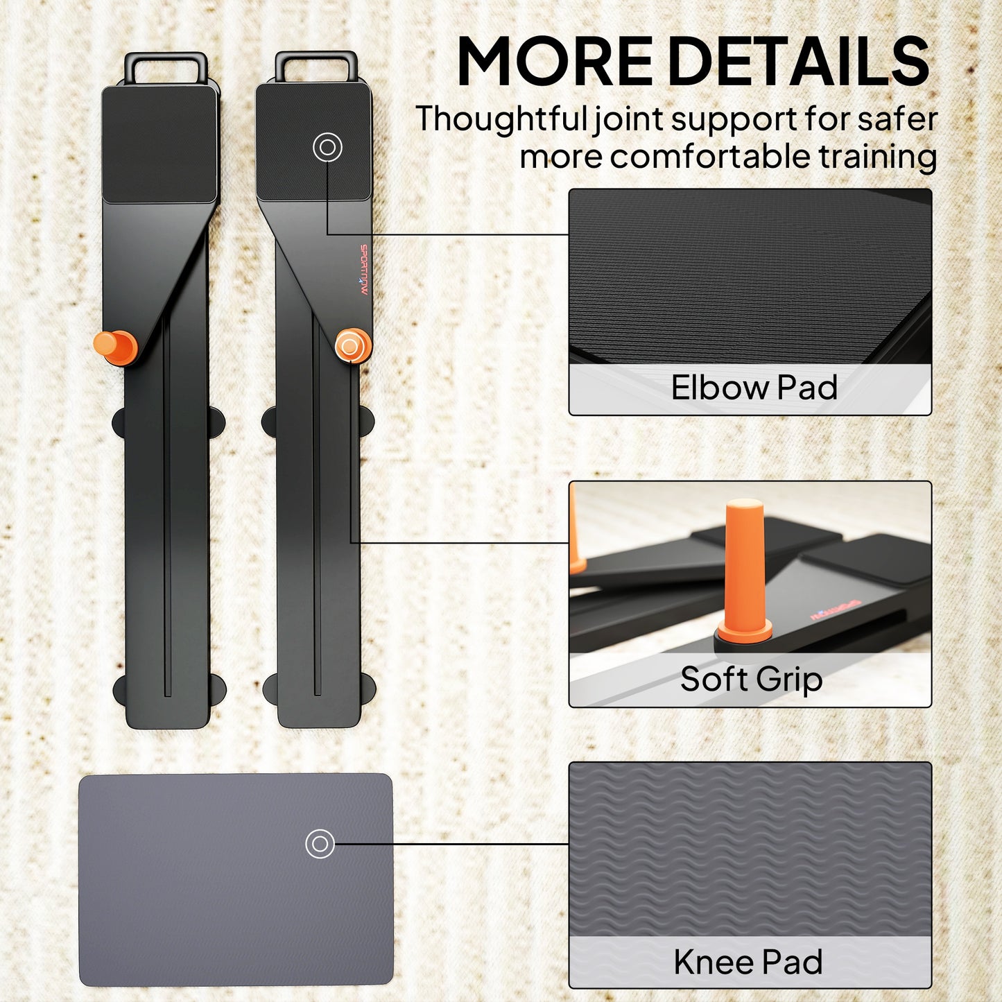 SPORTNOW Push Up Board Set of 2, Multifunctional Workout Equipment with Dual Glide Rails for Home Gym Set of 2