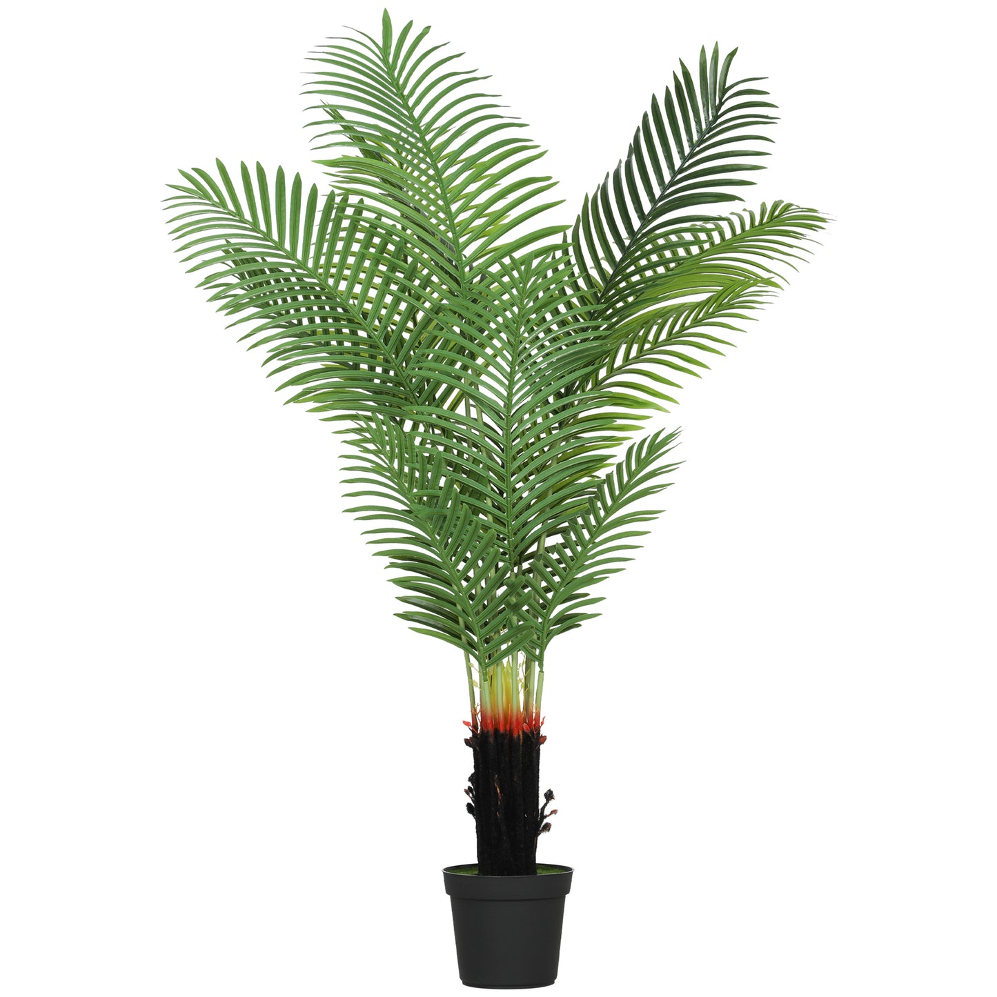 HOMCOM Artificial Areca Palm Tree, 150cm with 12 PE Leaves, Decorative Plant in Plastic Pot with Flocked Soil for Home/Office Decor, Green