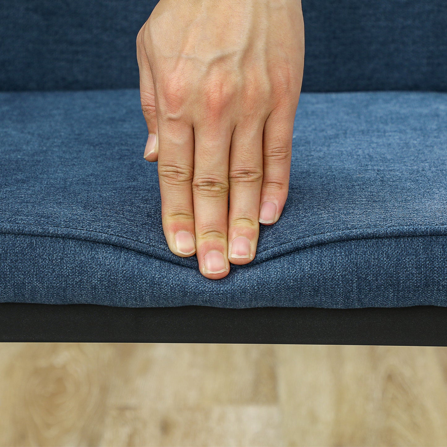 HOMCOM Velvet Dining Chairs Set of 2, Modern Upholstered, Metal Legs, Curved Back, Padded Seat, Armless Side Chairs, Blue