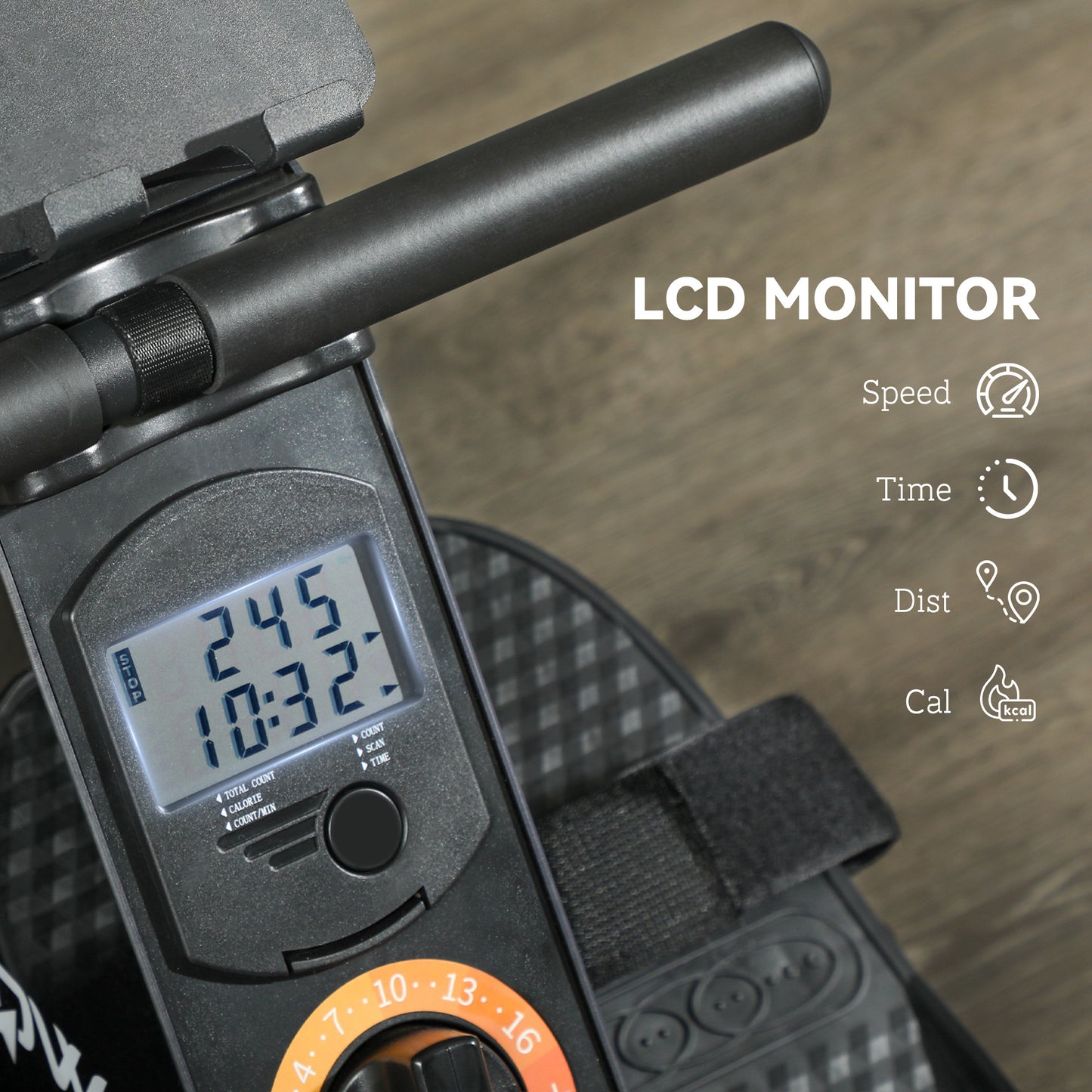 SPORTNOW Folding Rowing Machine, 16-Level Magnetic Rower Machine with Dual Aluminium Slid Rail