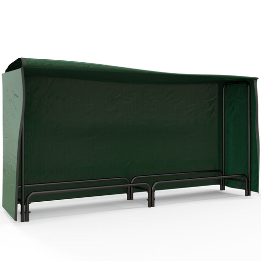 Outsunny Firewood Rack, Heavy Duty Metal Log Holder for Indoor/Outdoor Fireplace, Includes Waterproof Cover, 200 x 36 x 99 cm, Dark Green