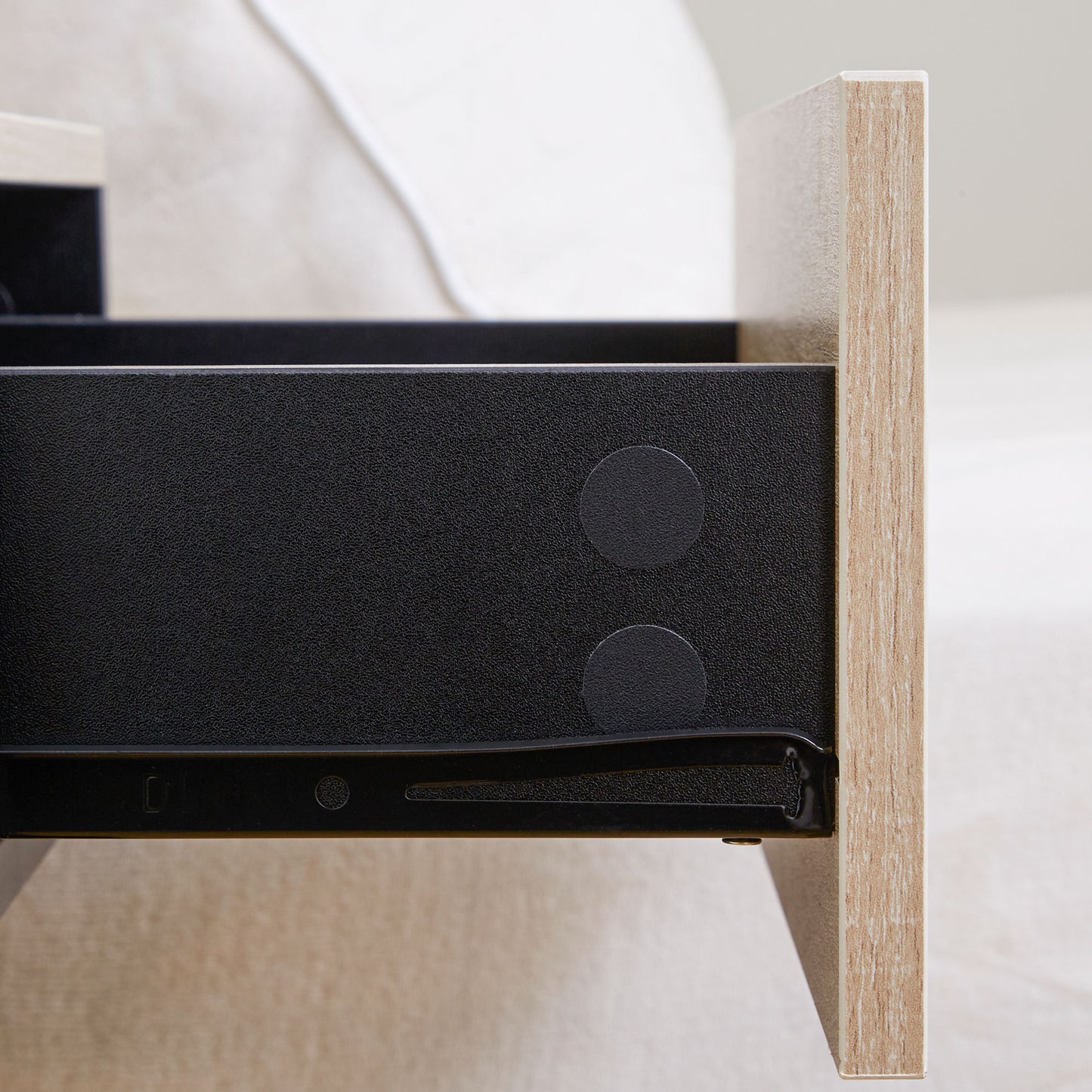 HOMCOM Small Bedside Table Set of 2, Modern Nightstand with Drawer and Shelf for Living Room or Bedroom Storage, 46 x 30 x 30 cm, Oak Tone