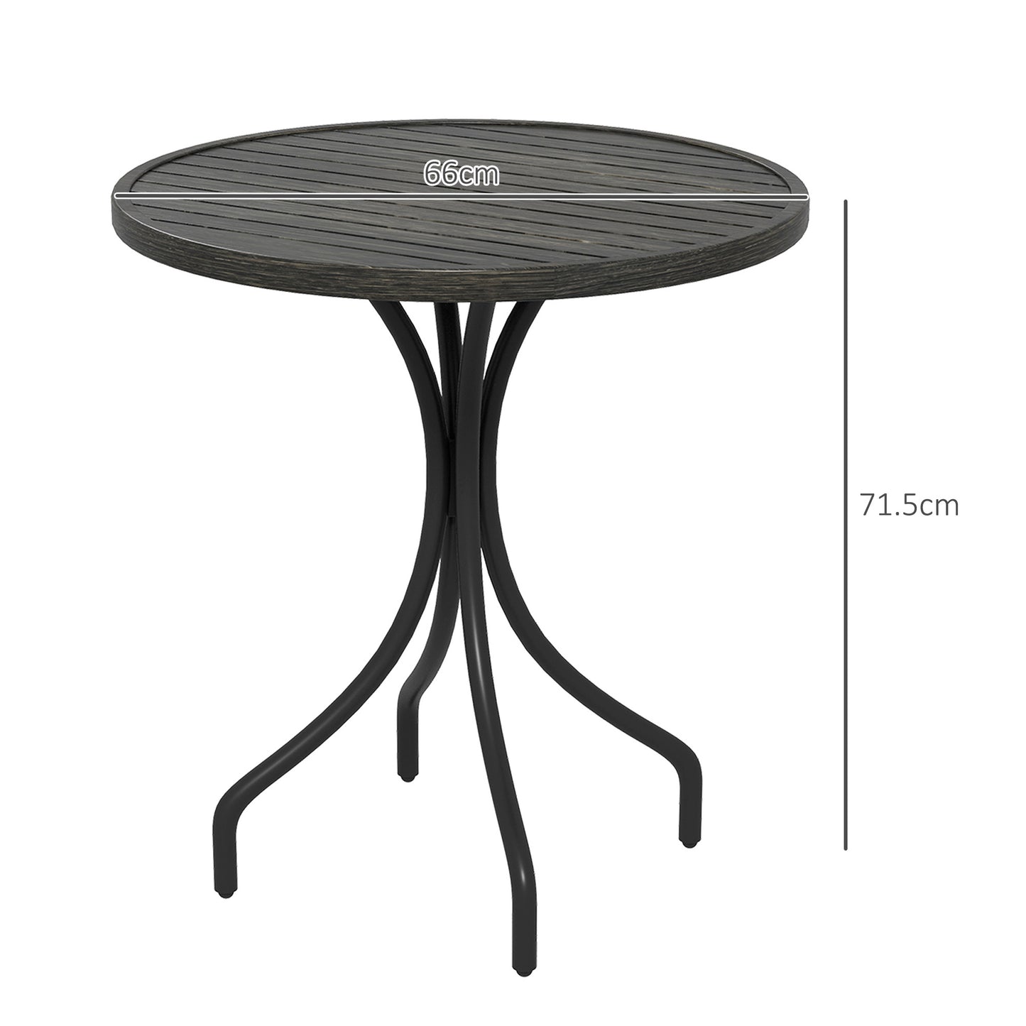 Outsunny Ø66cm Galvanised Steel Garden Table - Grey