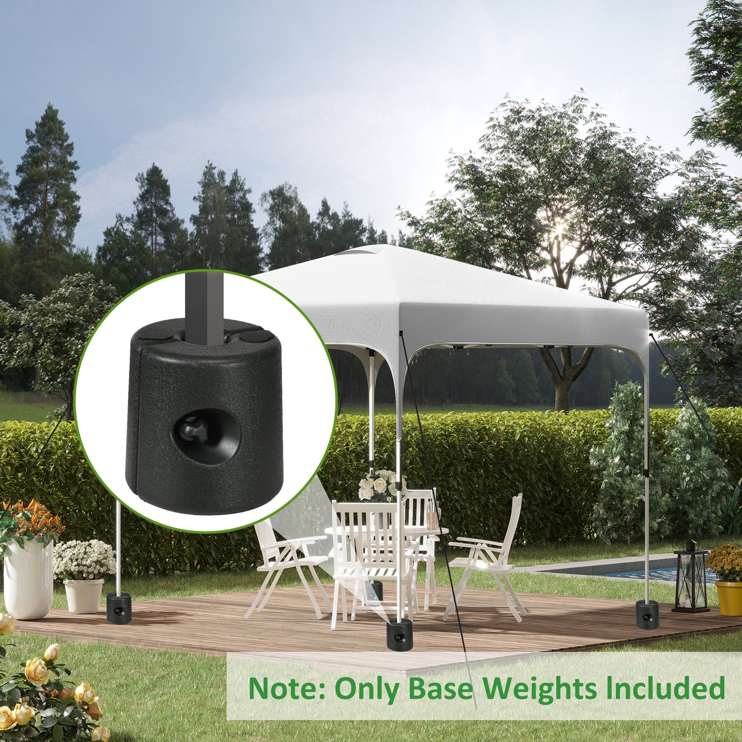 Outsunny HDPE Tent Weights Set of 4, Canopy Weights, Fill Water or Sand, 48KG