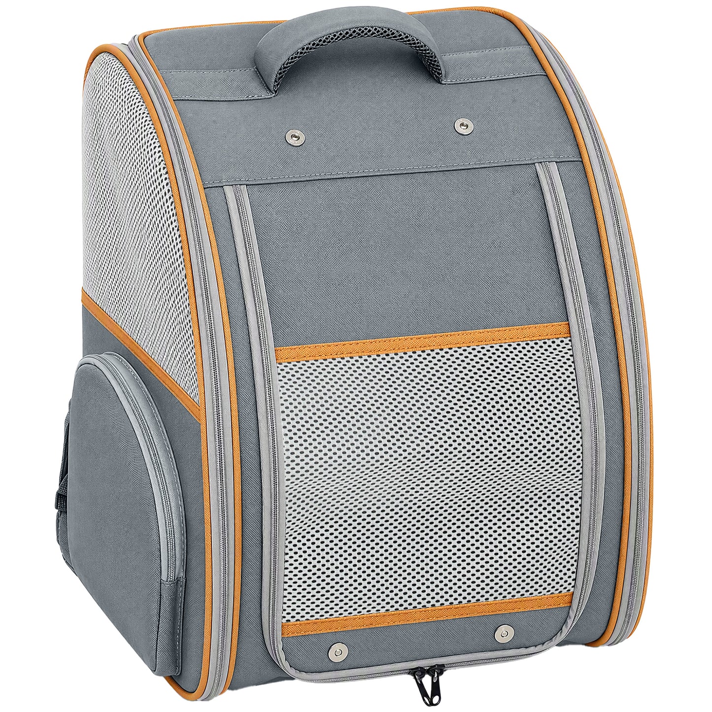 PawHut Pet Backpack Carrier, Foldable Pet Carrier Backpack for Mini Dogs Cats Up to 5 kg, with Mesh Window, Grey