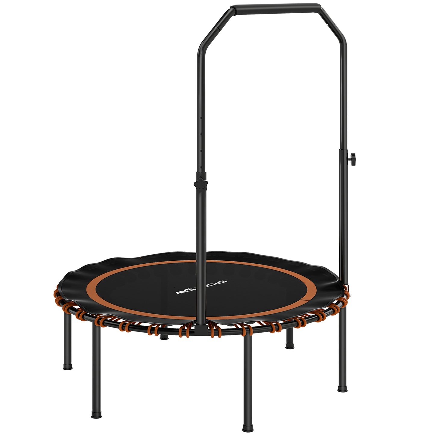SPORTNOW 40'' Foldable Fitness Trampoline, Mini Bungee Rebounder with 5-Level Adjustable Handle for Adults, Indoor/Outdoor Exercise, Orange