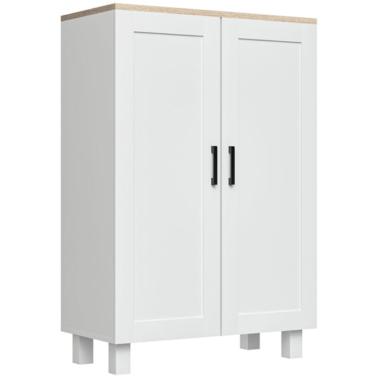 HOMCOM Nordic Sideboard Storage Cabinet with Adjustable Shelf Coffee Bar Cabinet Two Doors 60 x 30 x 90 cm White