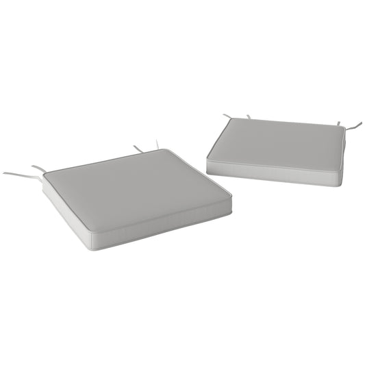 Outsunny Set of 2 Garden Chair Cushions - Light Grey