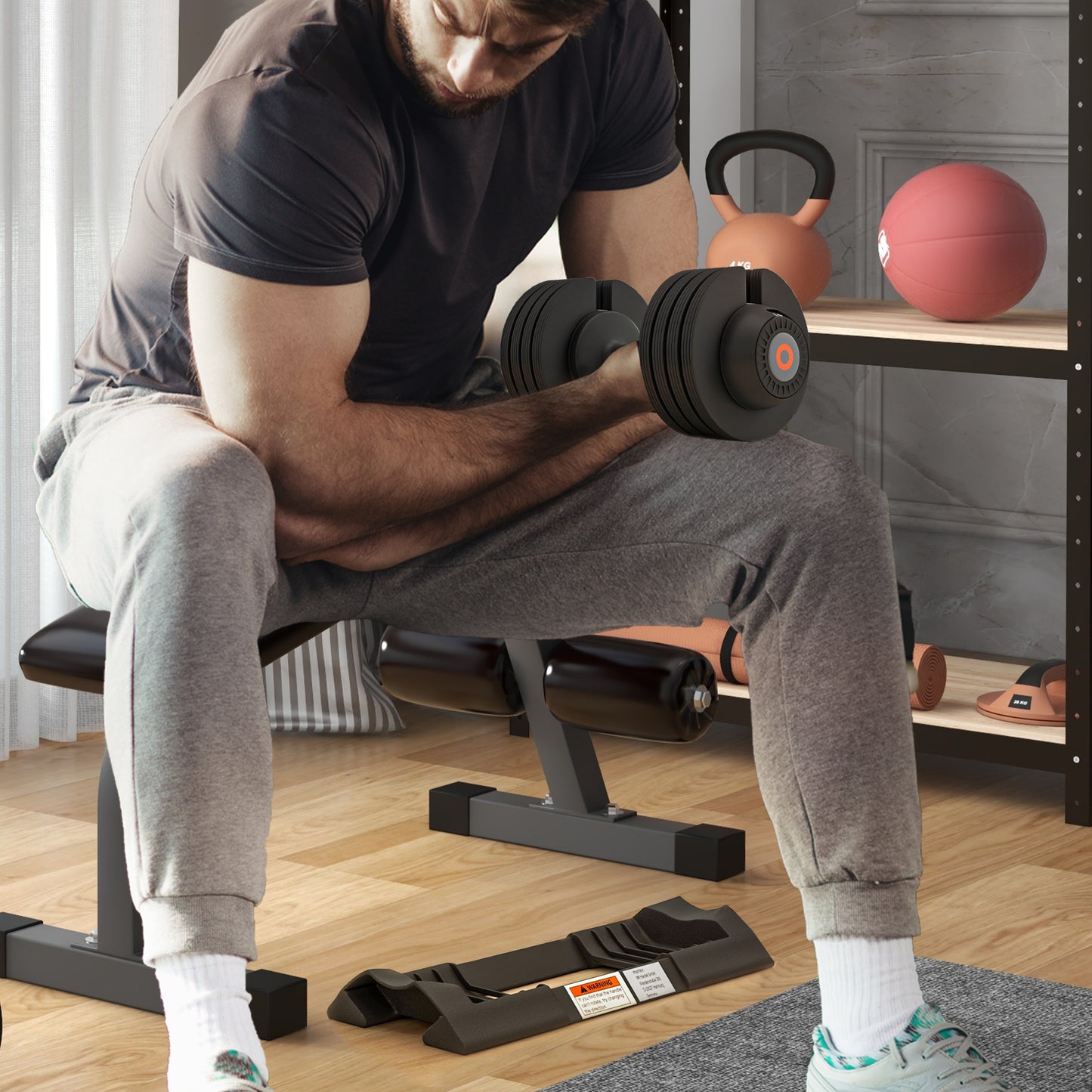 SPORTNOW Adjustable Dumbbells Set 4-in-1 Weights Set with Storage Tray and Non-Slip Handle 7KG 13KG 18KG 24KG