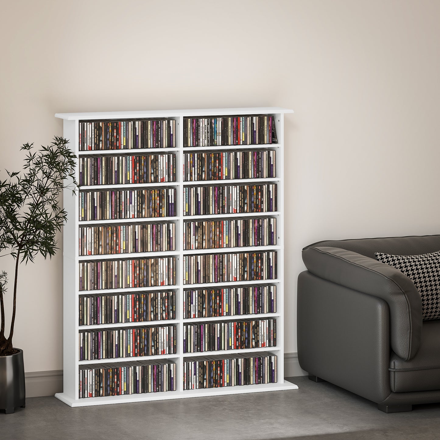 HOMCOM 720 CD/396 DVD/396 Blu-ray Storage Unit - White