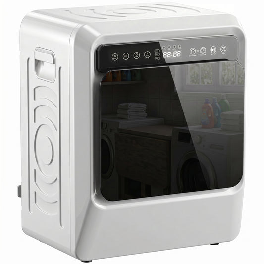 HOMCOM 5kg Vented Tumble Dryer, 1000W Compact Tumble Dryer with Smart Drying, Freestanding Stackable Clothes Drying Machine