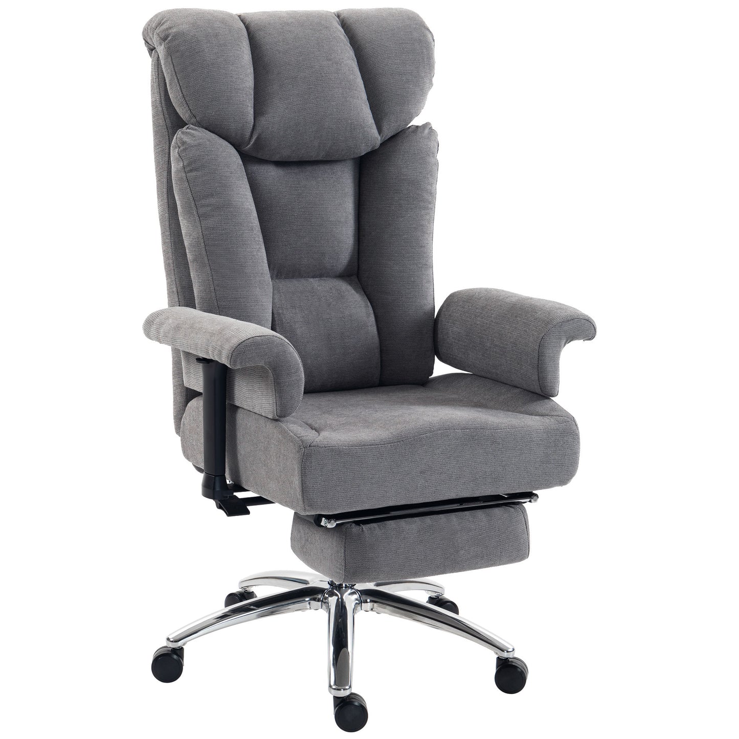 HOMCOM Big and Tall Office Chair, 250 kg Heavy Duty Executive Desk Chair with Adjustable Armrests and High Back, Dark Grey