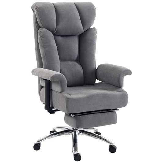 HOMCOM Big and Tall Office Chair, 250 kg Heavy Duty Executive Desk Chair with Adjustable Armrests and High Back, Dark Grey