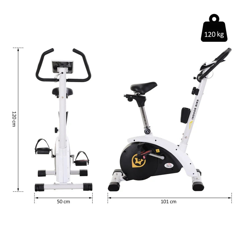 HOMCOM Exercise Bike Adjustable, Foldable w/LCD display