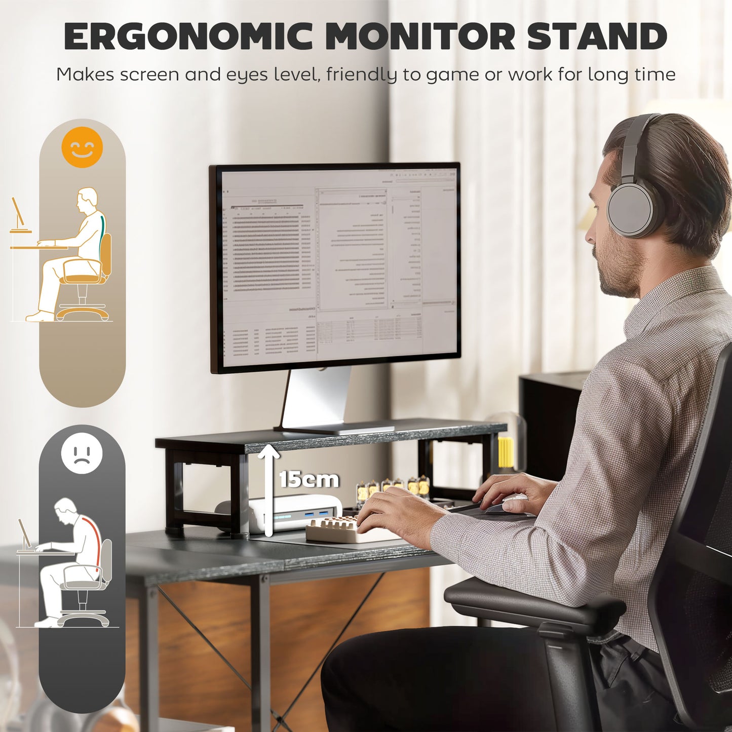 HOMCOM 168cm Reversible L-Shaped Industrial Desk, Adjustable Shelf, Storage Bag, 240cm 2-Person Desk, Black