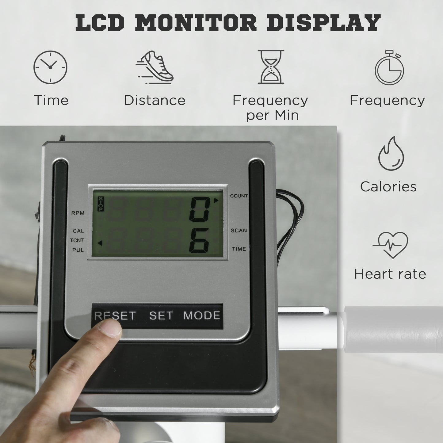 SPORTNOW Foldable Stepper Machine, 12-Level Hydraulic Resistance, LCD Monitor, Drink Holder, Home Workout, White and Black