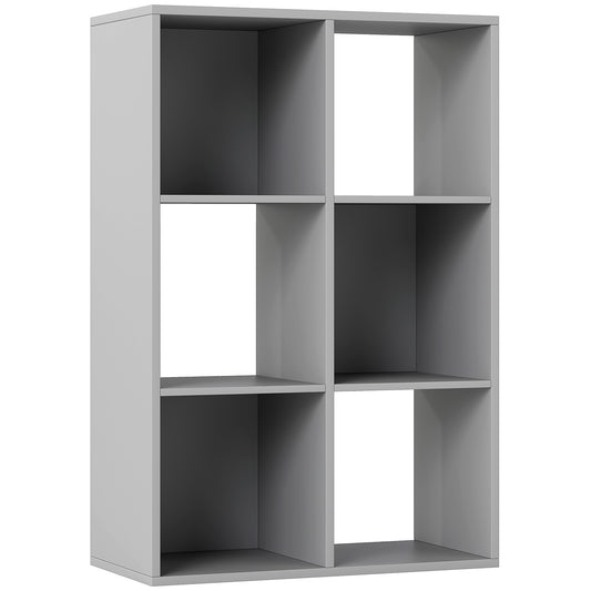 HOMCOM 6-Cube Bookshelf - Light Grey