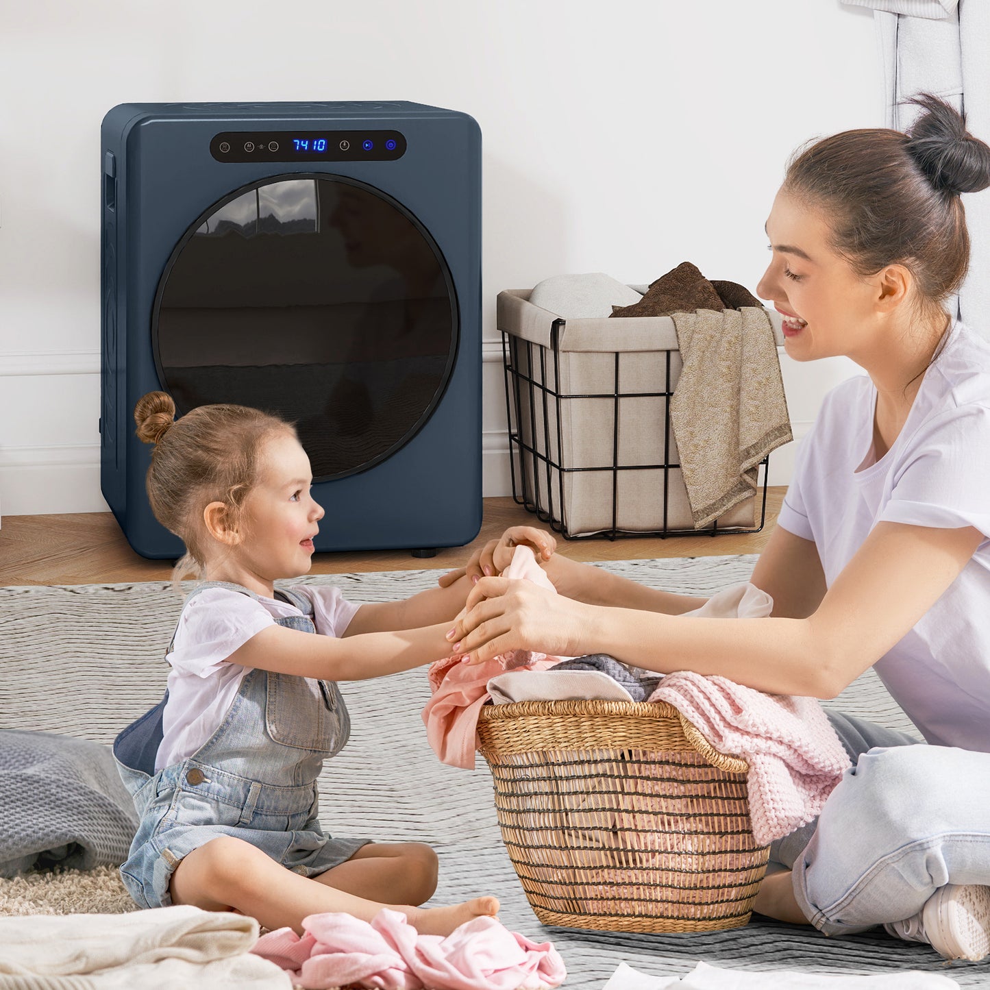 HOMCOM 5kg Compact 40-60°C  Tumble Dryer Blue