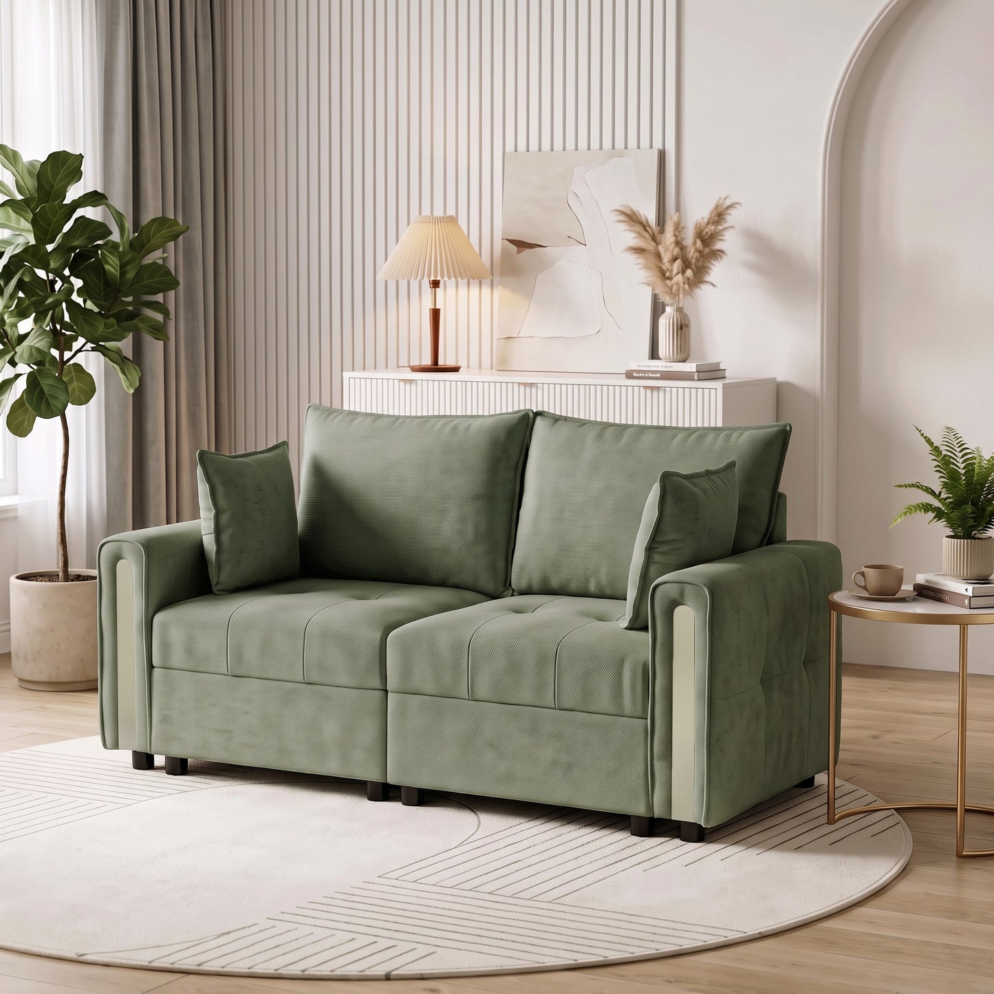 HOMCOM 2 Seater Sofa with Lift-Up Storage, 168 cm Comfy Velvet Small Couch with Wide Deep Seat, Dark Green