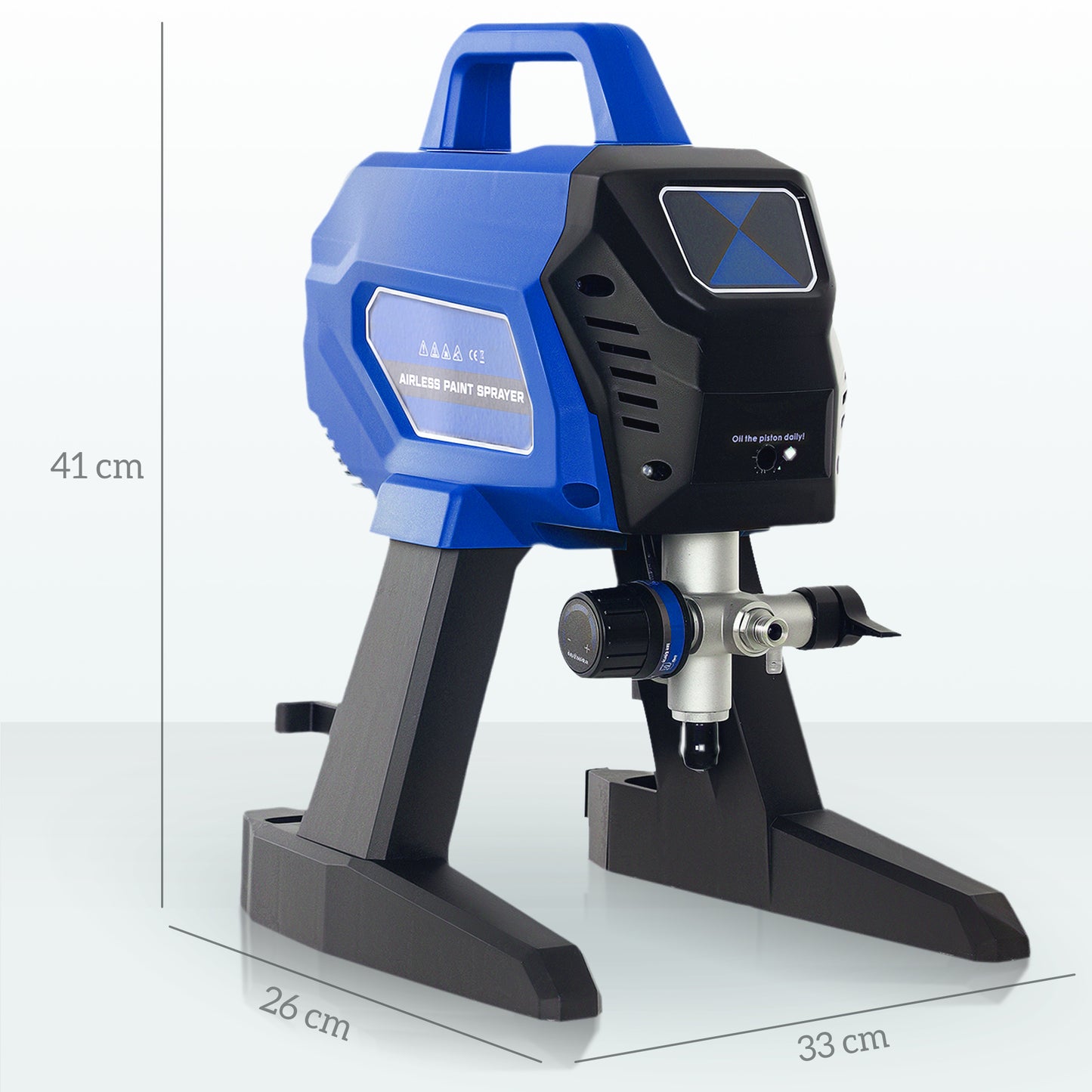 HOMCOM Airless Paint Sprayer, Thinning-Free, Electric for Interior/Exterior DIY Projects, Wall Spray Gun, 1.5L/min, 200Bar, 7.5m Hose, Dark Blue