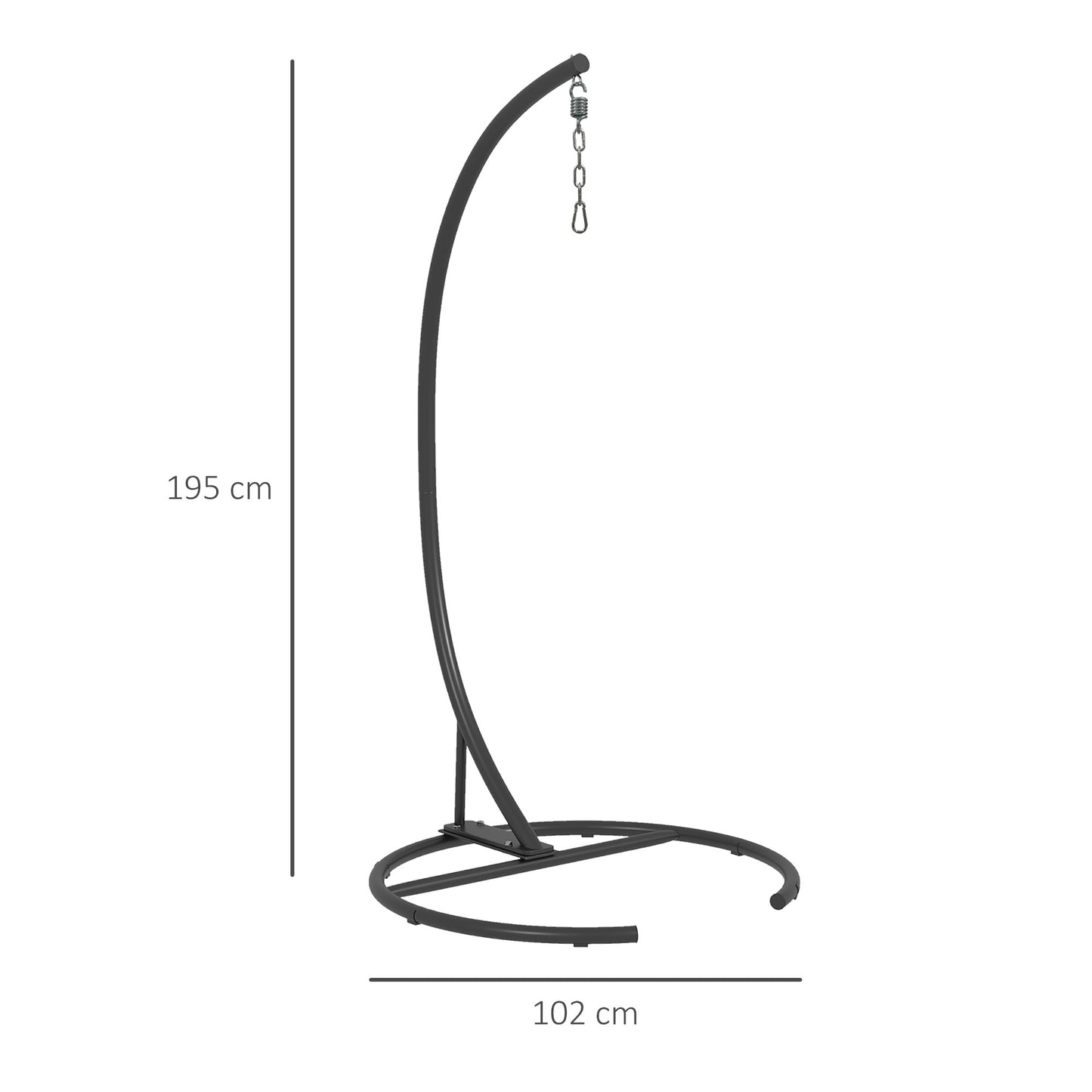 Outsunny Heavy-Duty Hanging Swing Chair Stand Black