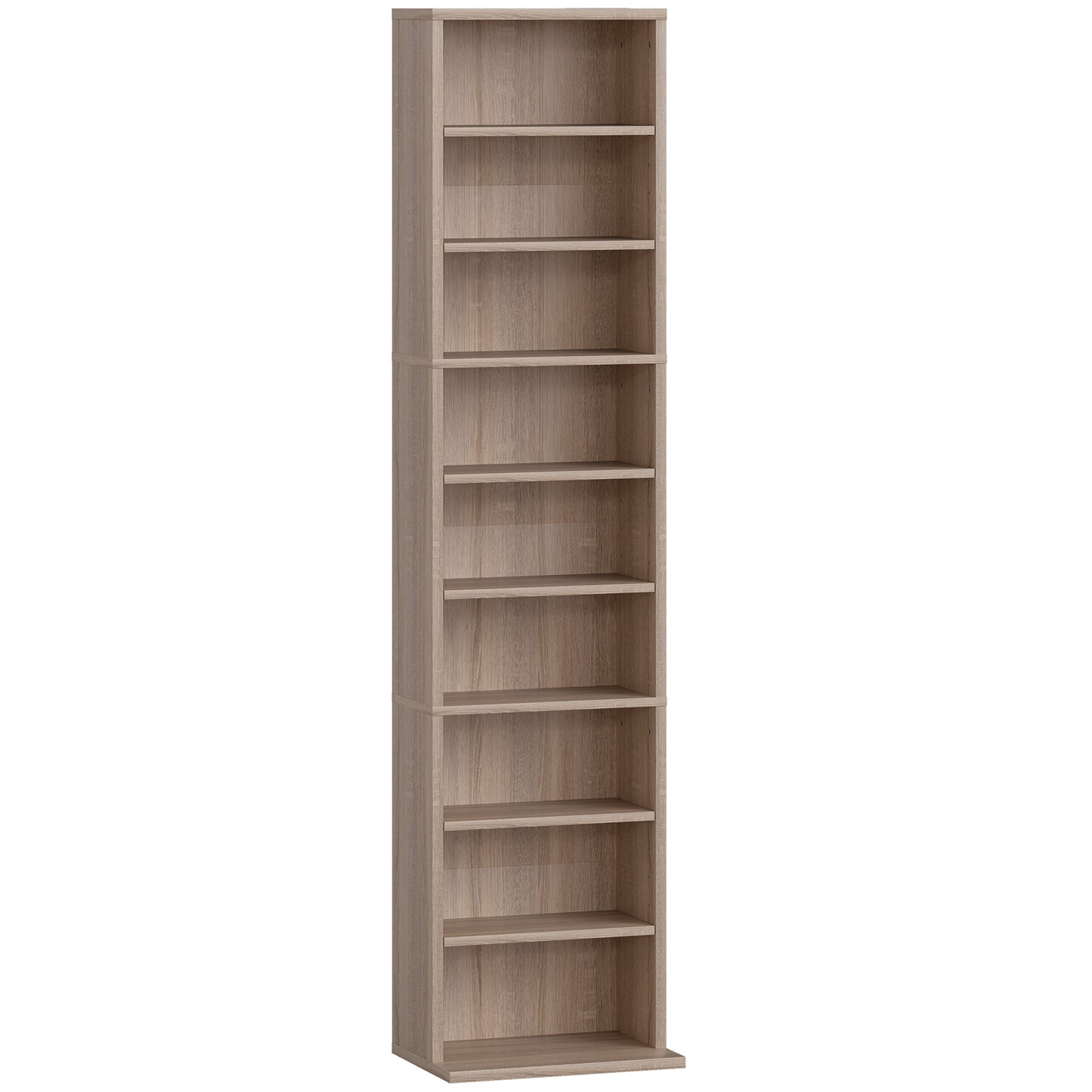 HOMCOM 260 Narrow CD Storage Unit - Natural Wood Finish