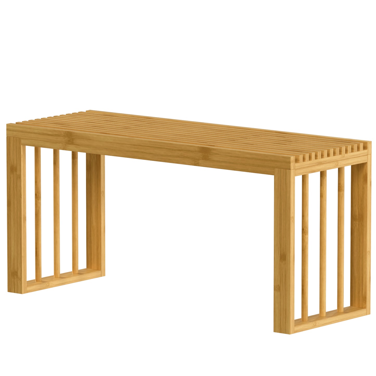 HOMCOM 90 cm Bamboo Shoe Bench Backless Hallway Bench Seat, Wood Indoor Decor for Entryway, Natural