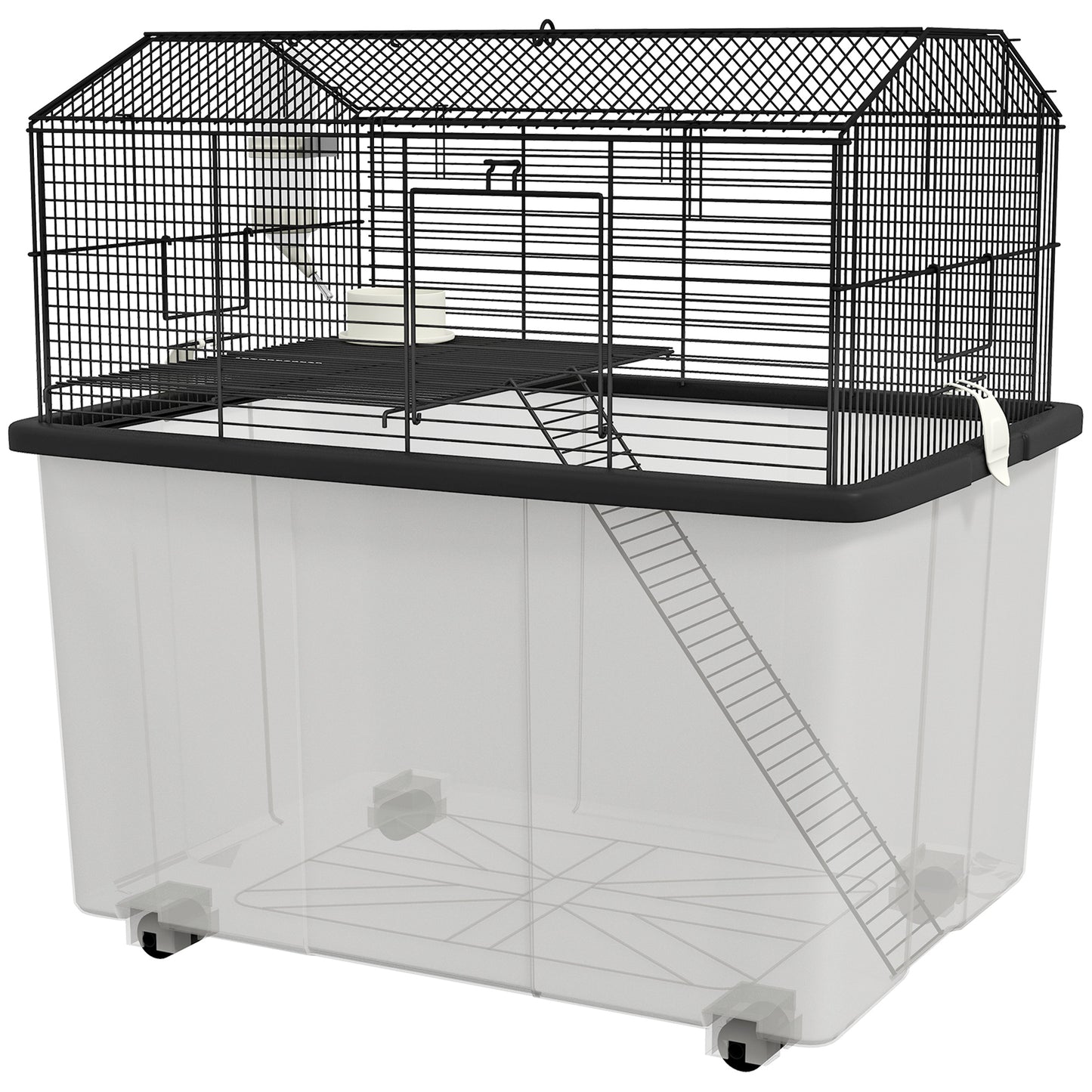 PawHut Two-Tier Gerbil Cage Hamster Cage for Dwarf Hamster Syrian