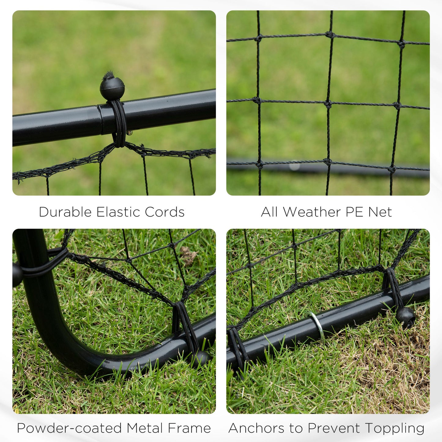 HOMCOM Rebounder Net Practise Kickback Goal for Teens Adults Softball Training Black
