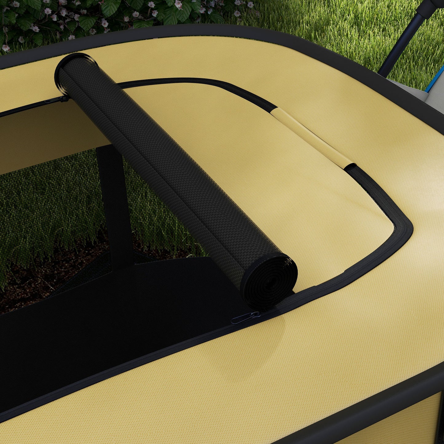 PawHut Foldable Dog Pen with Storage Bag for Indoor/Outdoor Use Yellow - Large