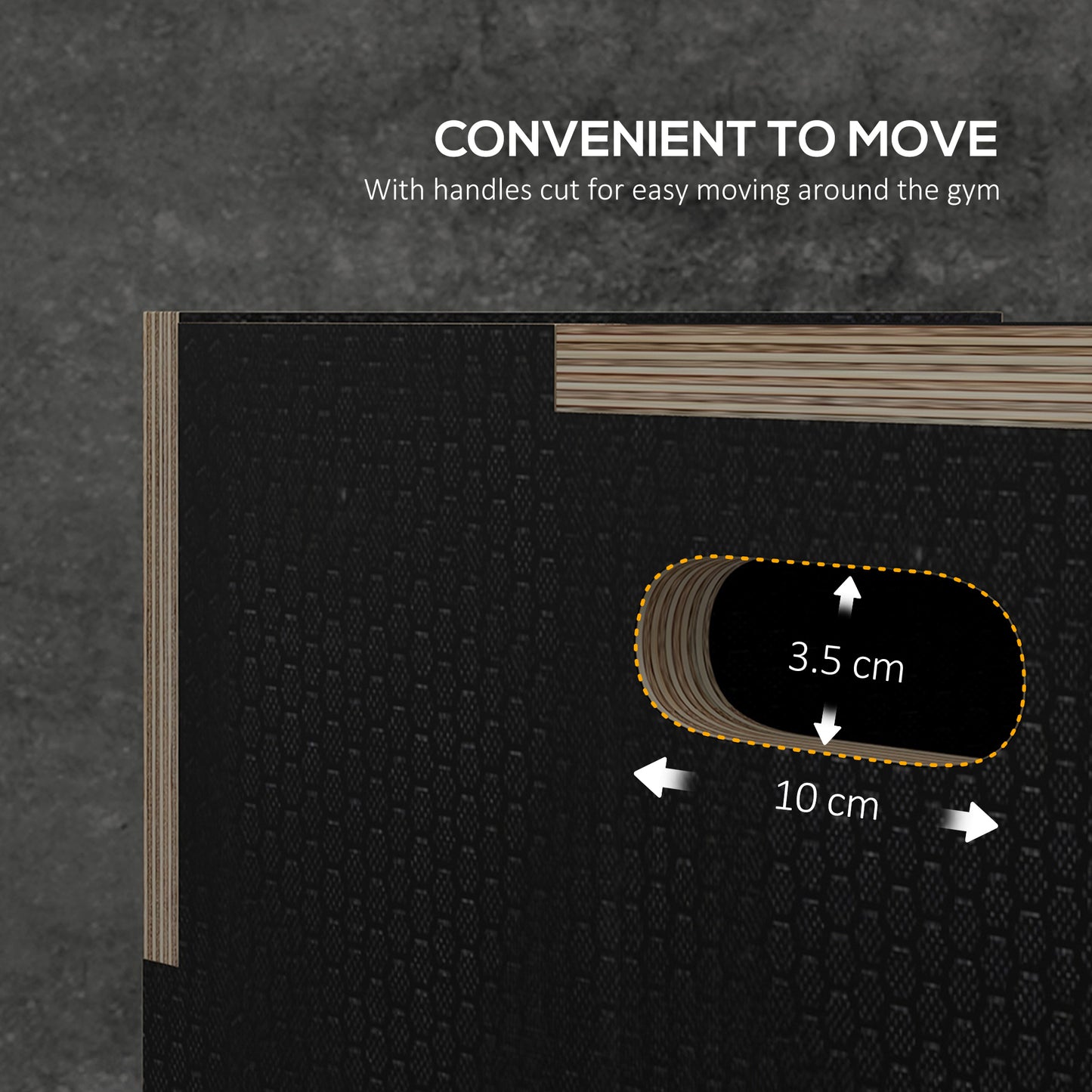 SPORTNOW 3-in-1 Wooden Plyo Box, Anti-Slip Plyometric Jump Platform, Step up Exercise Box with Handle Openings for Home Gym Workout Training, 51/61/76cm