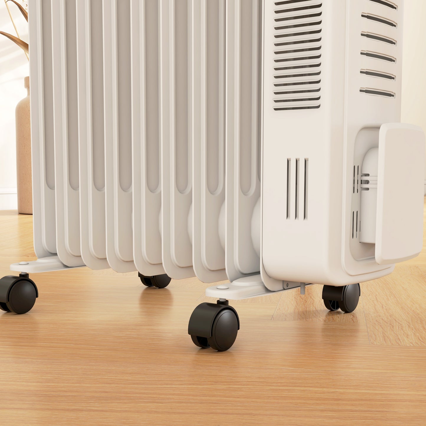 HOMCOM 2000W Quiet Oil Filled Radiator, 9 Fin White