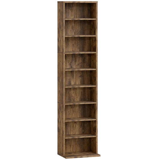 HOMCOM 260 Narrow CD Storage Unit - Rustic Brown