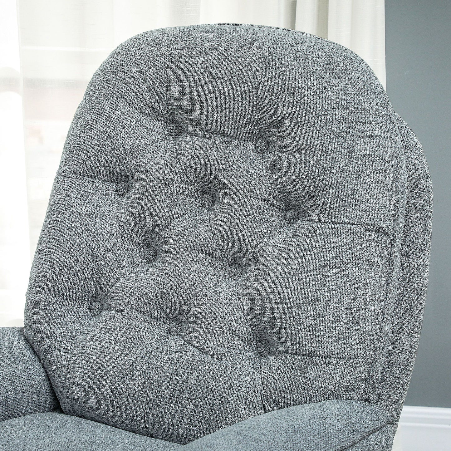 HOMCOM Swivel Armchair with Padded Seat, Water-Repellent Chenille Fabric, Grey