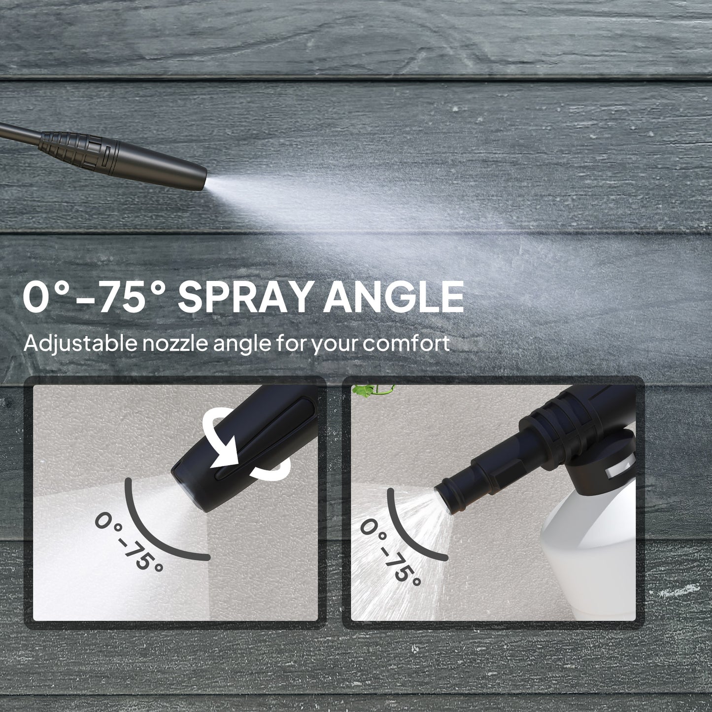 Outsunny High Pressure Washer, 1600W, 130 Bar, 390 L/h, Portable Jet Wash with Adjustable Nozzle, 6M Hose, Handle for Patio Car Driveway, Green