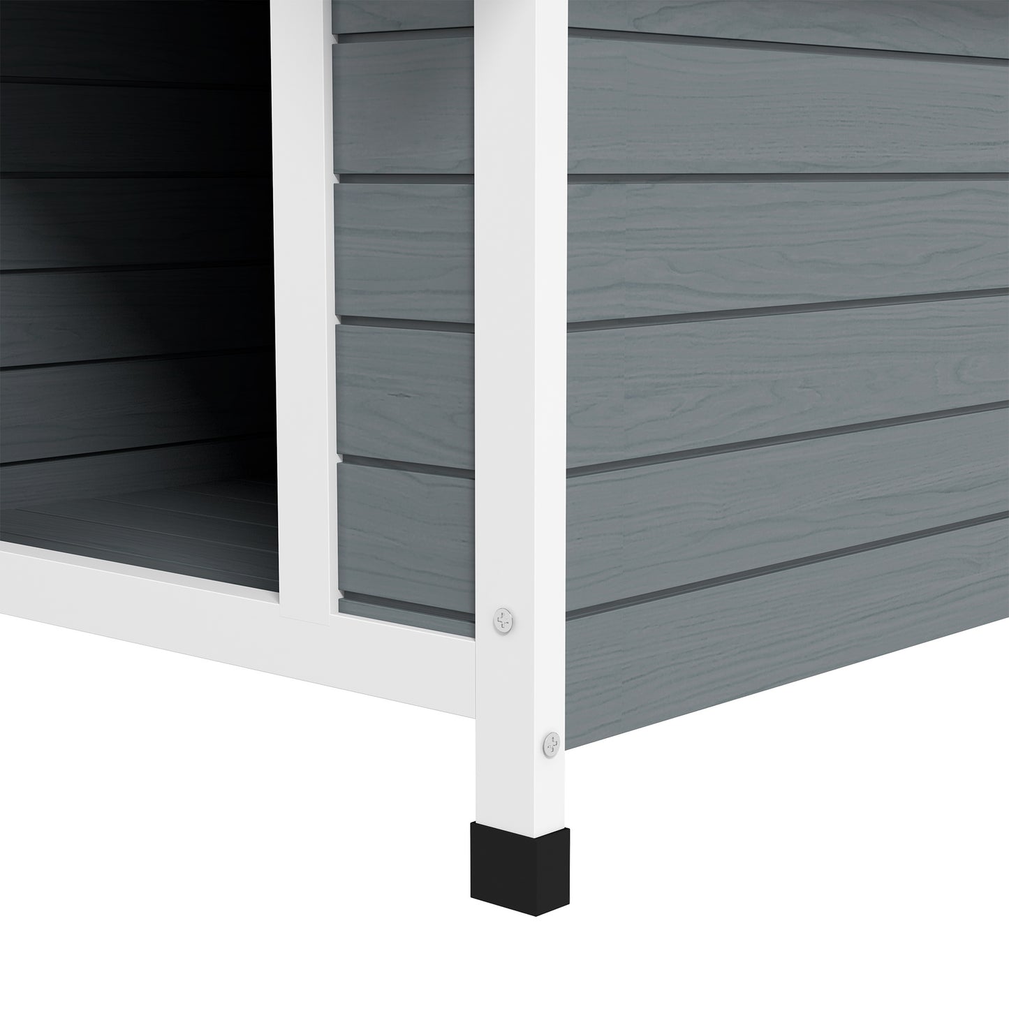 PawHut Outdoor Dog Kennel Wooden Dog House w/ Removable Floor, Anti-Corrosion Wood, for Medium Dogs, 75W x 88D x 82Hcm