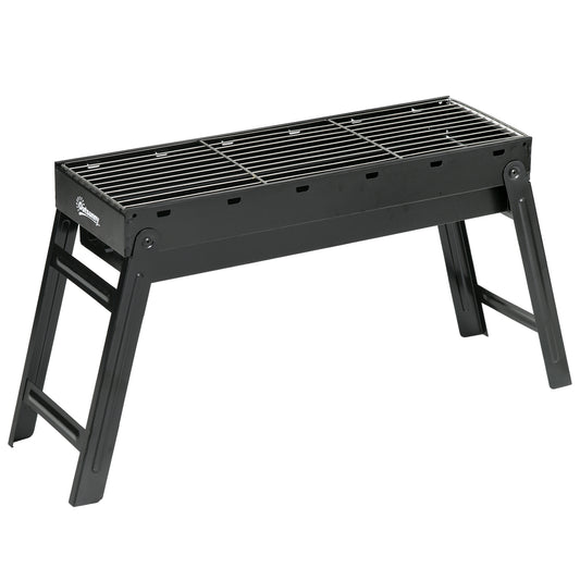 Outsunny Foldable Charcoal Grill - Black