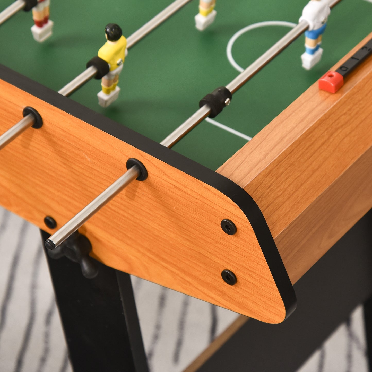 HOMCOM Folding Foosball Gaming Table Mini Football Soccer Table for Family Fun Kids Toy