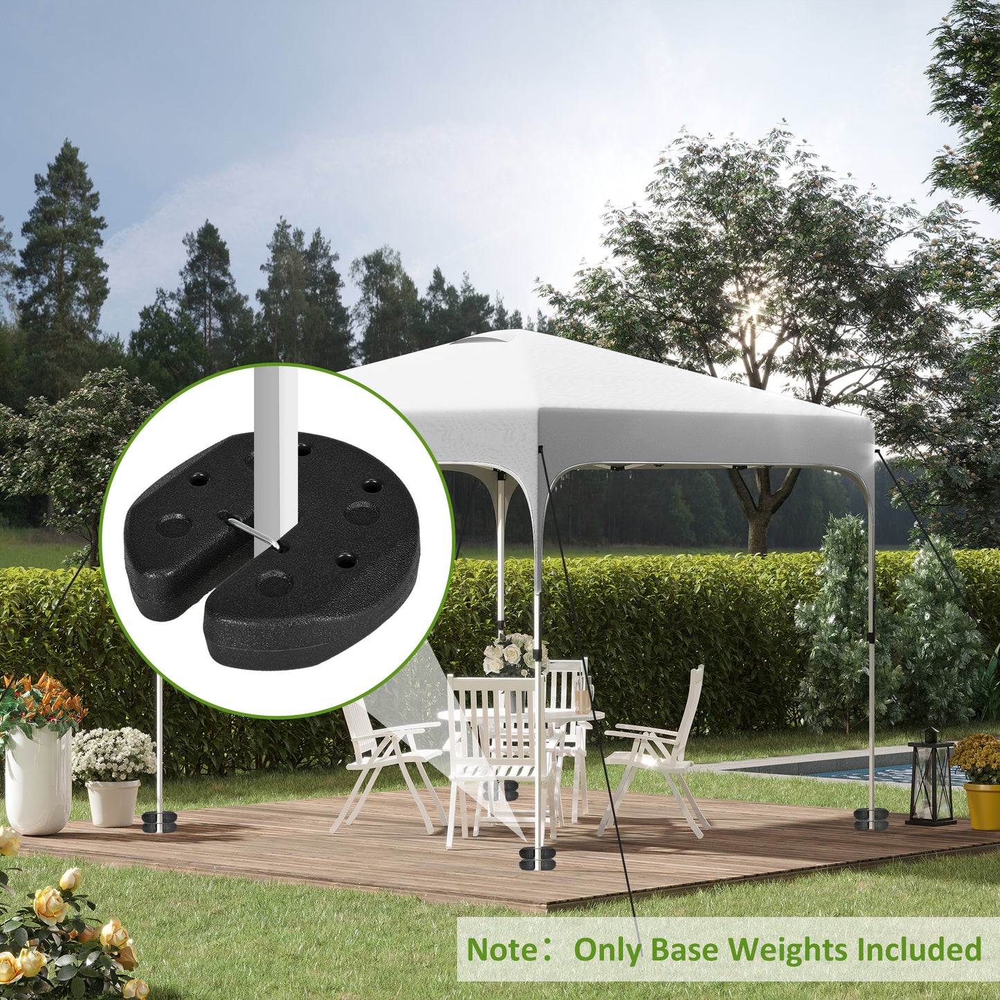 Outsunny Gazebo Weights Set of 8, 24KG Weights for Gazebo Legs with Reinforce Pins and Carry Belt, for Gazebos Shelters Marquees Tents