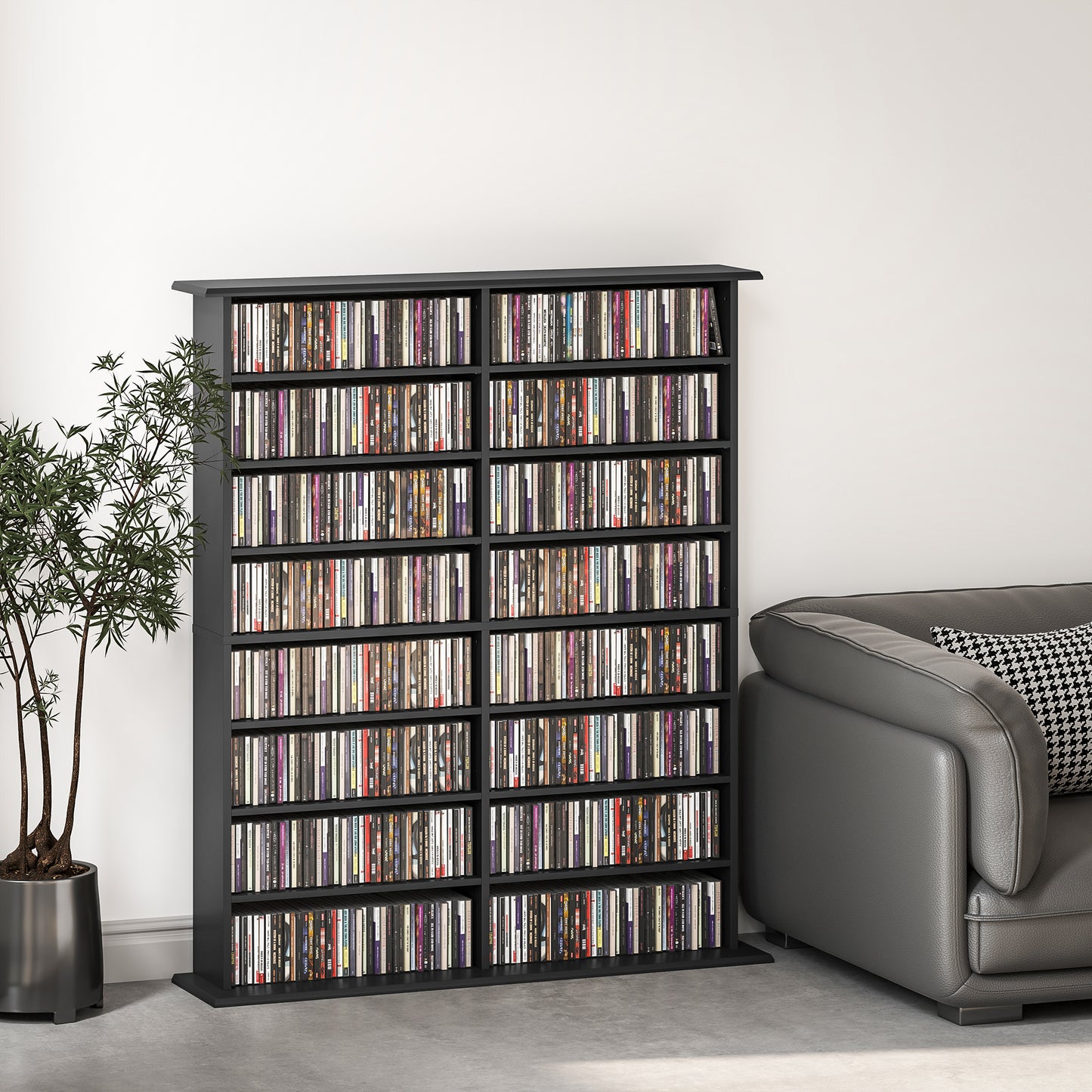 HOMCOM 720 CD/396 DVD/396 Blu-ray Storage Unit - Black