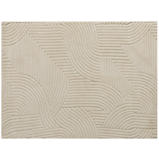 HOMCOM Modern Geometric Rug, Thick & Plush, Non-Slip, 230 x 160 cm – Cream, Living Room/Bedroom/Office