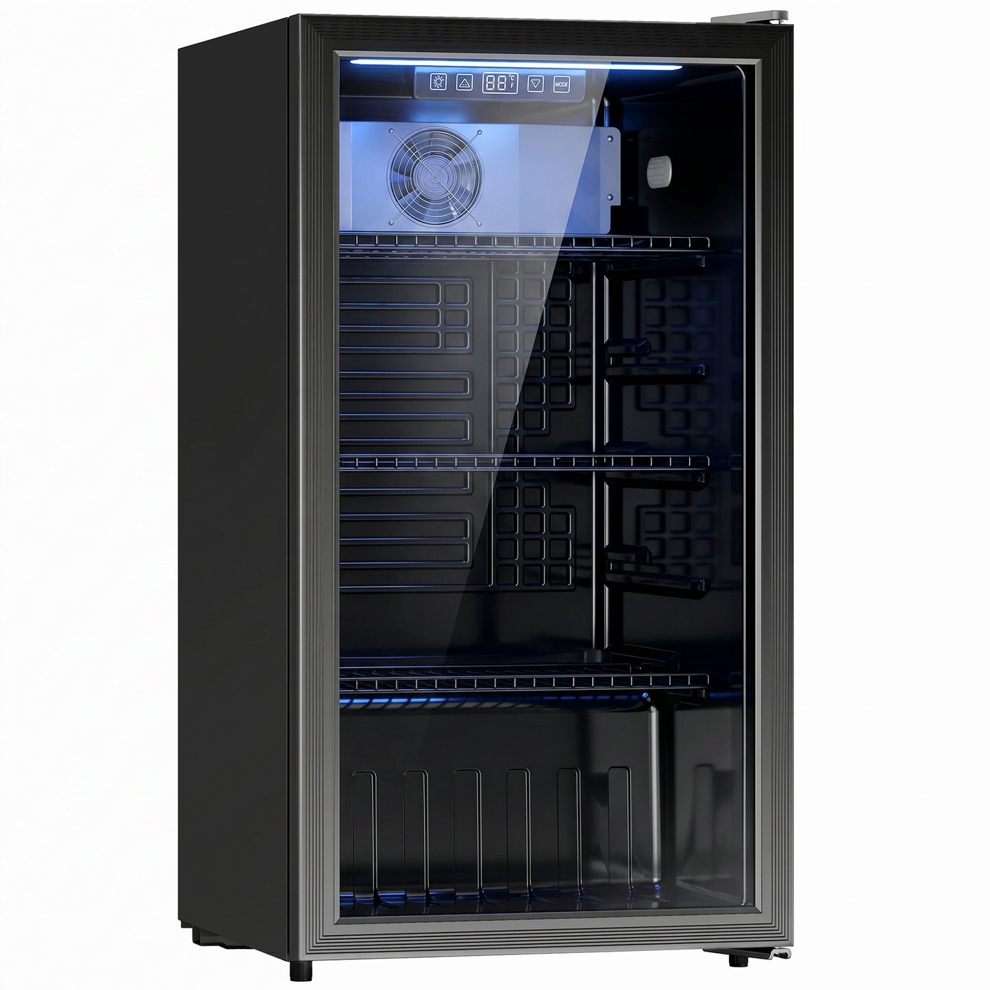 HOMCOM 90L Drinks Fridge, 139 Can Under Counter Freestanding Beer Fridge with LED Light