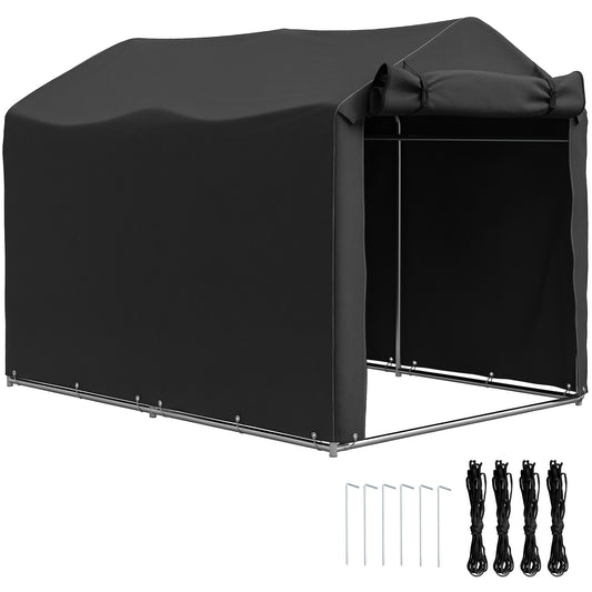 Outsunny Garden Storage Tent, Waterproof Anti-UV Bike Tent with Zipper Door, Outdoor Storage Shelter for Bikes & Tools, 2.2 x 1.6 m, Black